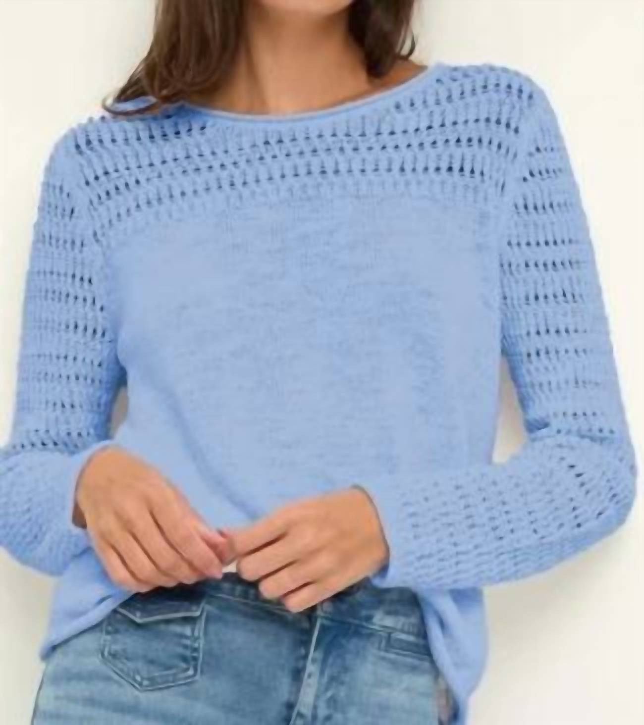 Nic + Zoe - PLACED POINTELLE SWEATER
