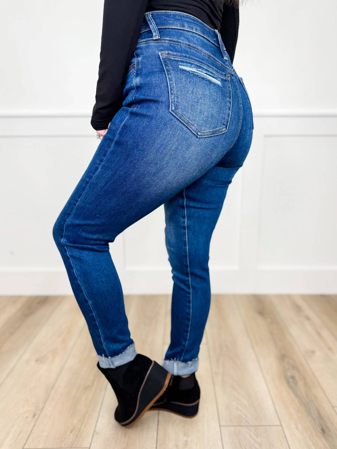 Saige Denim - Lana Tummy Control High-rise Button Fly Raw Hem Skinny Jeans