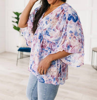 Jodifl - Fabled in Floral Draped Peplum Top
