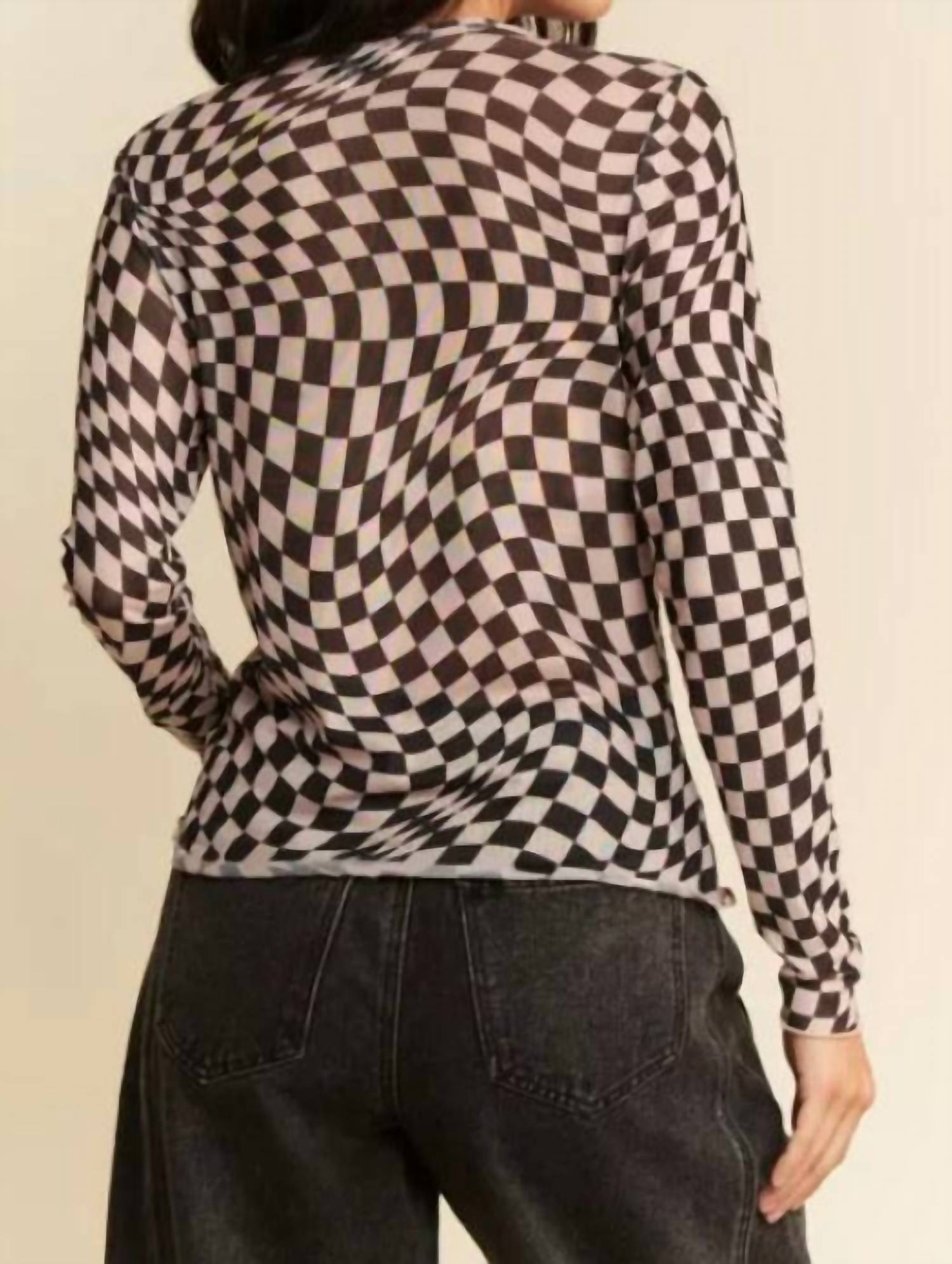 Davi & Dani - Checkered Burnout Top