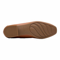 Clarks Women's Krystine Lily Loafer in tan leather - women's flats - detail view