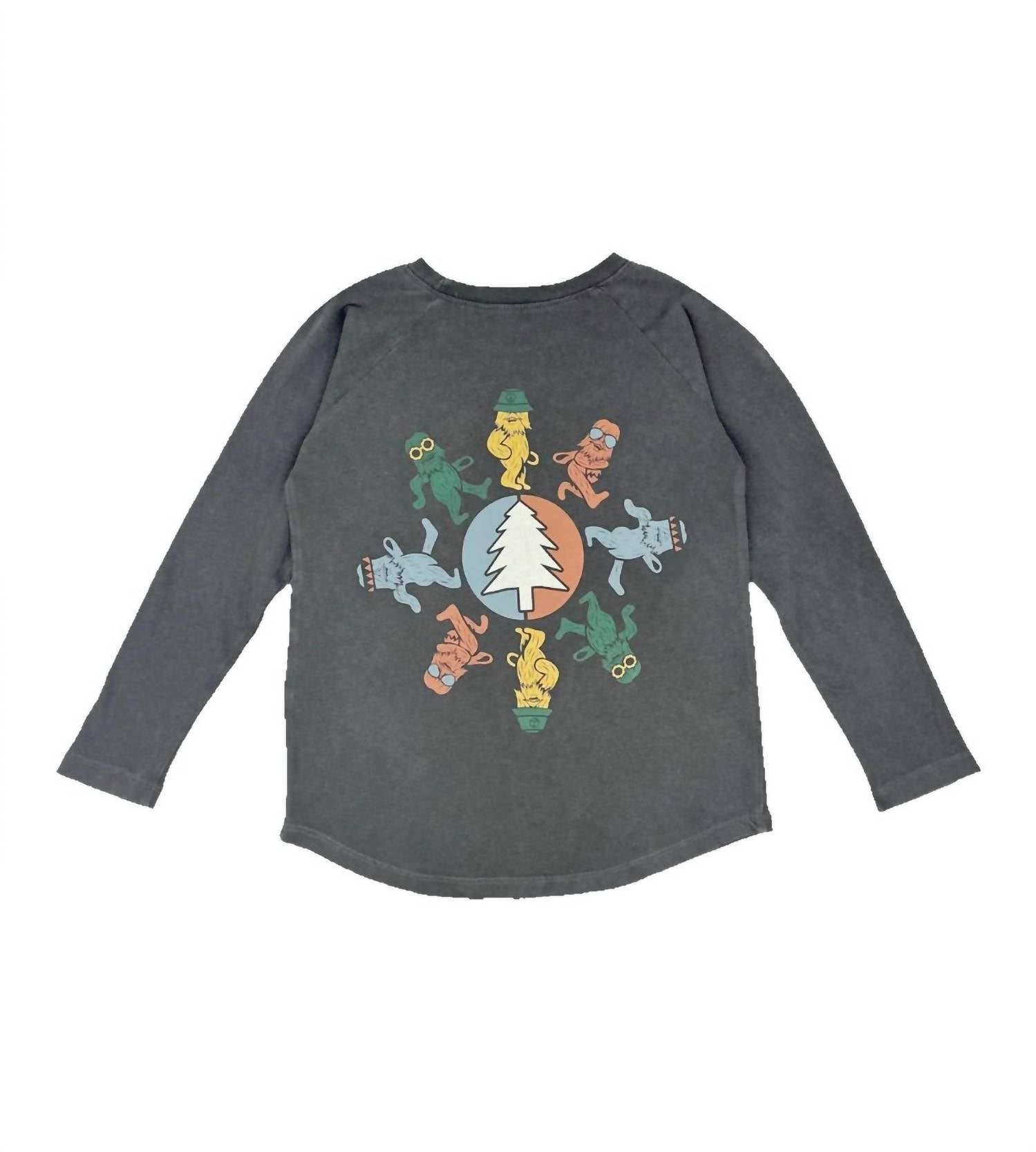 TINY WHALES Great Outdoors Raglan Tee in mineral black - kids' long sleeve top - alternate view