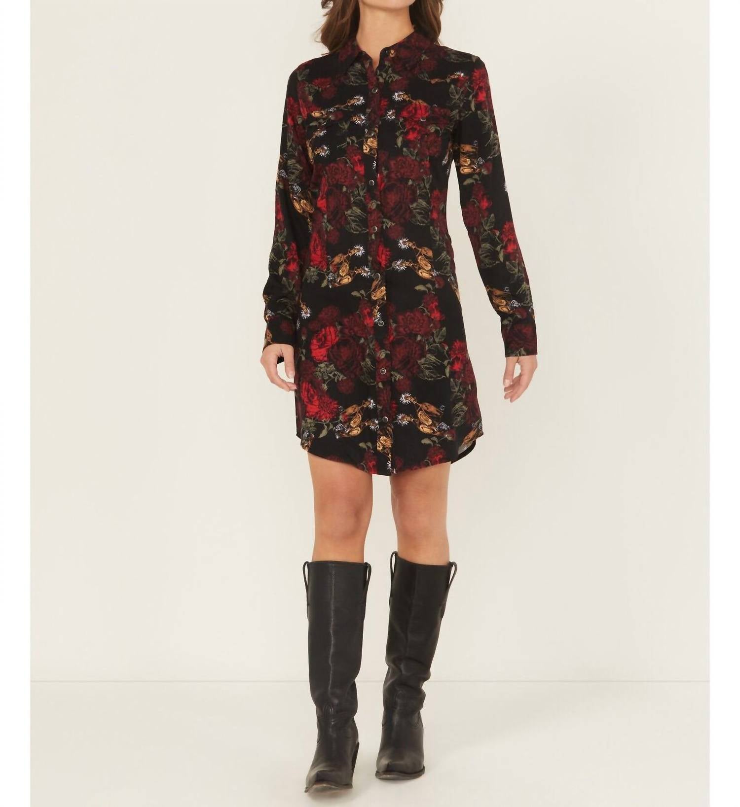 Wrangler - Floral Mini Snap Dress