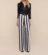 L'Agence - Livvy Satin Straight-leg Trouser
