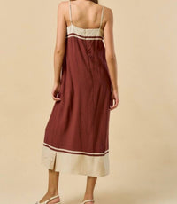 Lalavon - Color Block Midi Dress