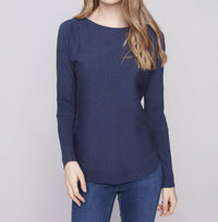 Charlie B - Long Sleeve Boat Neck Sweater