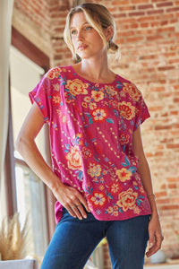 Andree By Unit - Floral Embroidered Dolman Sleeve Top