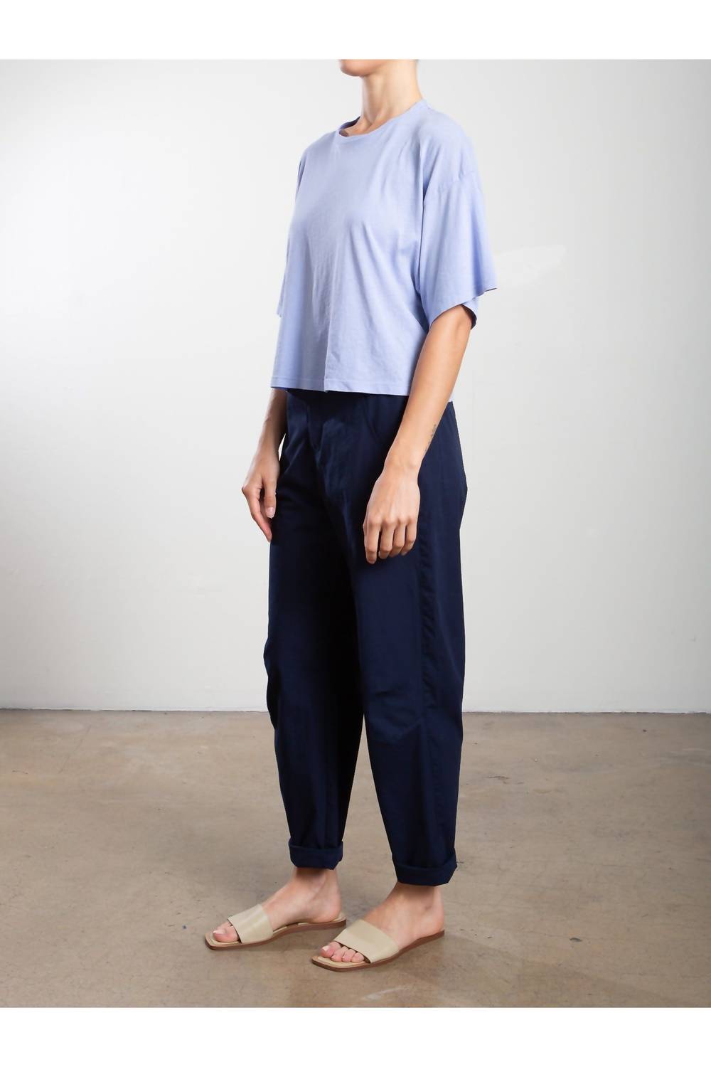 Pharaoh Claire Cotton Twill Pant in midnight - women's pants - detail view