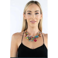 Eye Candy Los Angeles - Women's Amata Floral Crystal Statement Necklace