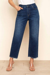 CHARLIE B Wide Leg Crop Jeans in blue - women's jeans