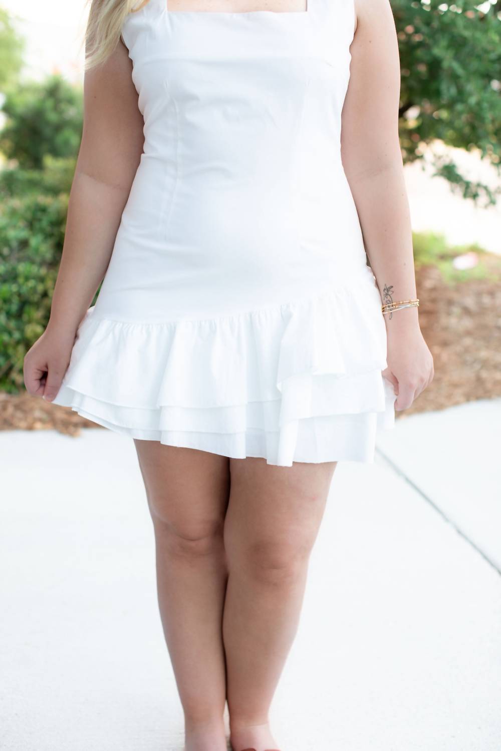Baby Pink - Mini Dress With Ruffle Hem