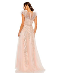Mac Duggal - Cap Sleeve Feather Dress