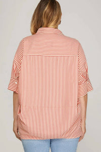She + Sky - Oversized Striped Top