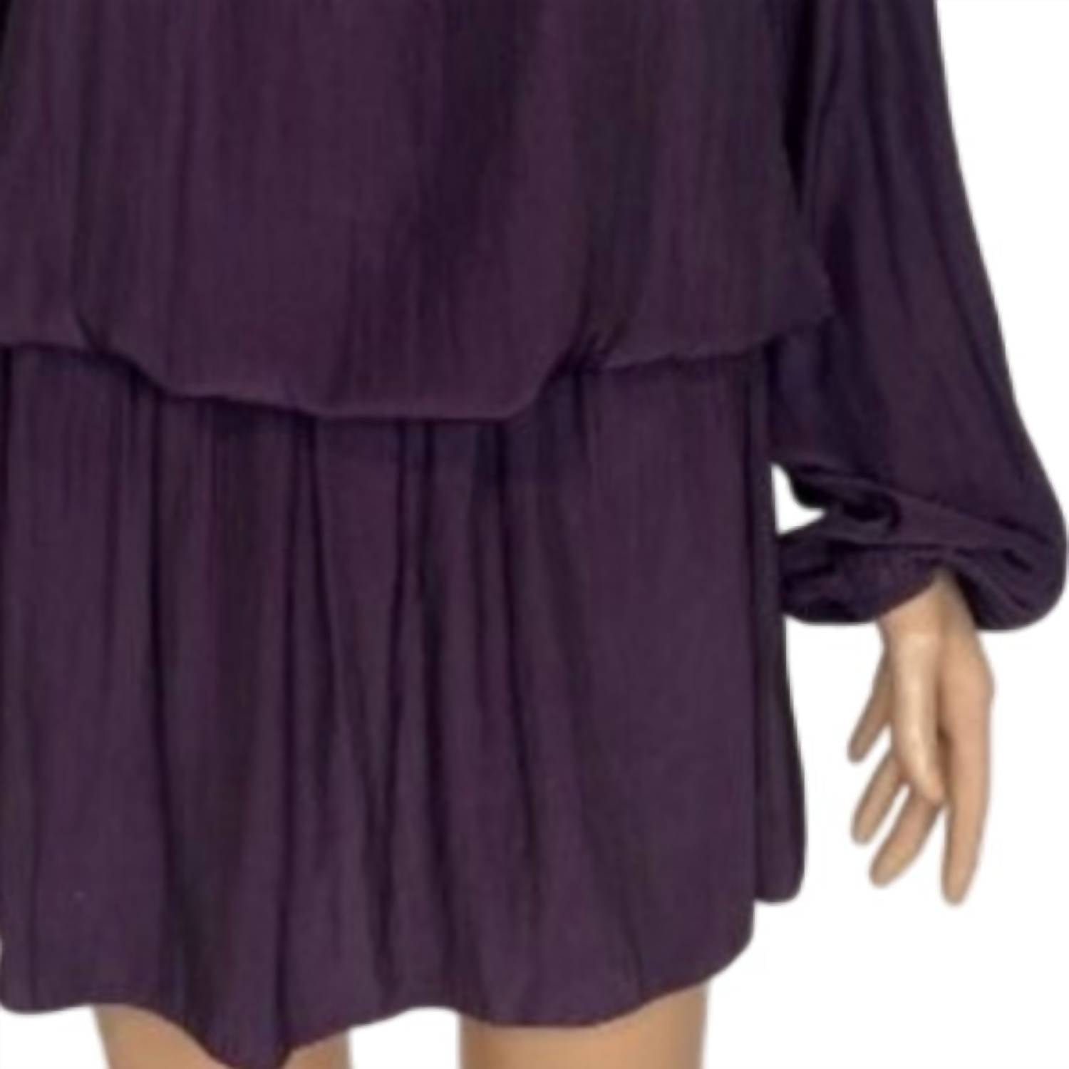 Ramy Brook Women's Clarinda Smocked Mini Dress in purple - women's dress - alternate view