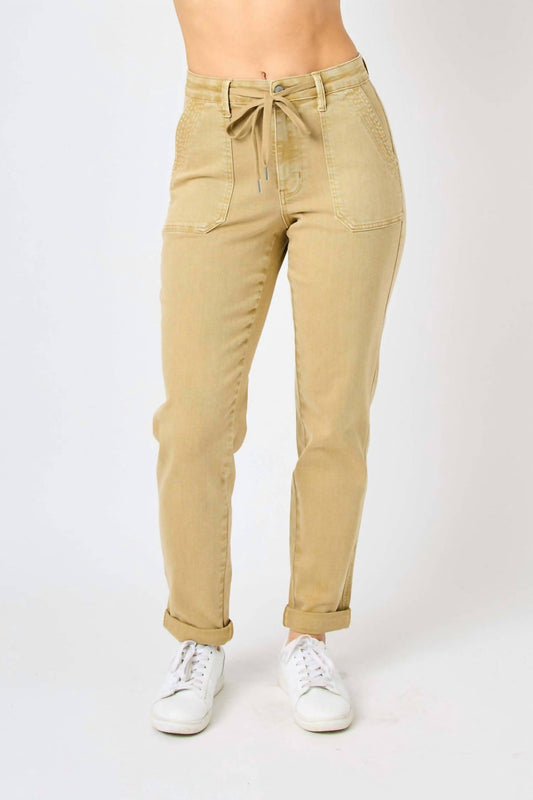 Judy Blue - High Waist Garment Dyed Cuffed Joggers