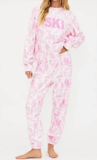 Beach Riot Cassia Ski Top in powder pink toile - women's sweater
