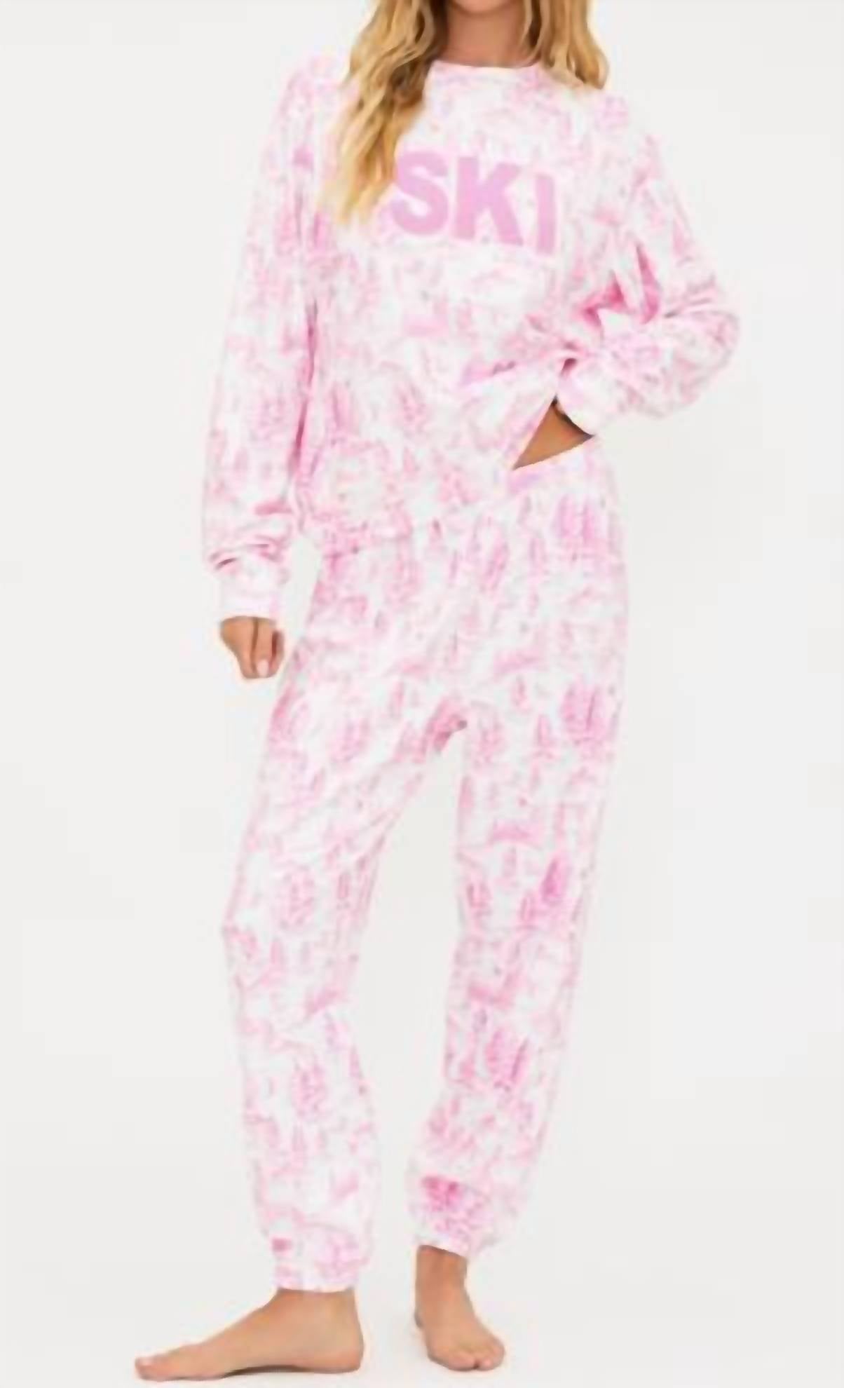 Beach Riot Cassia Ski Top in powder pink toile - women's sweater