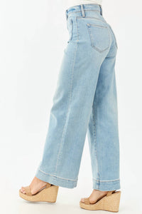 Hidden - Patch Pocket Stretchy Wide Leg Jean