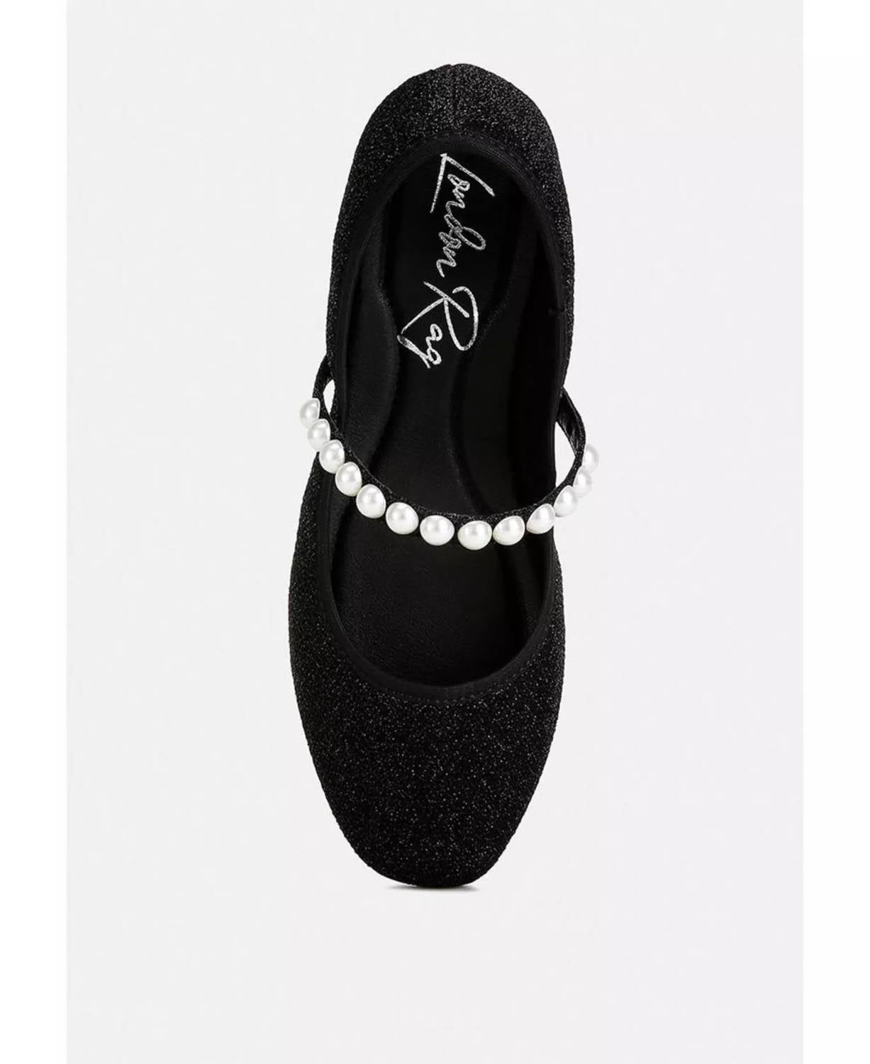 Rag Company - Women's Pearl Embellished Ballerina Flats