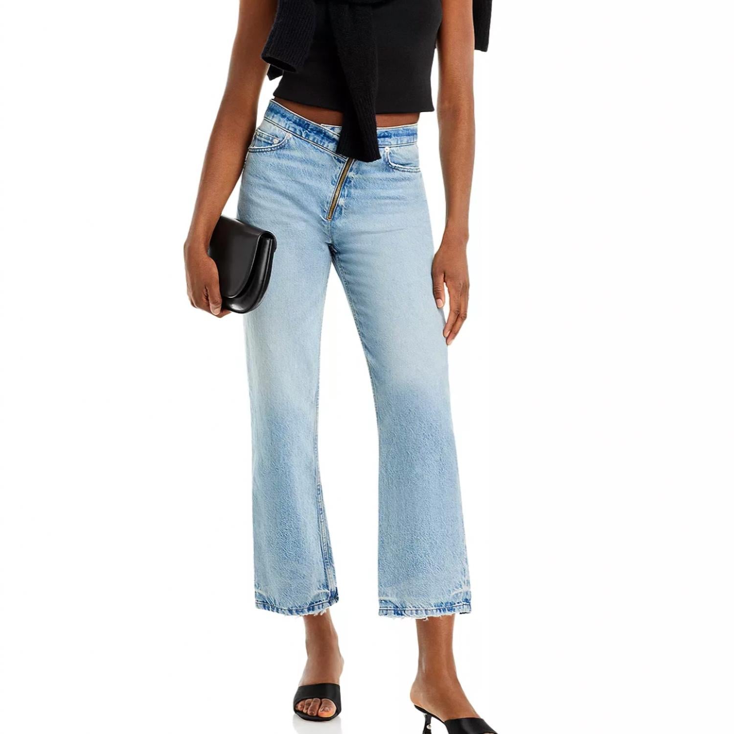 Frame - Le Jane Crop Angled Zip Jeans