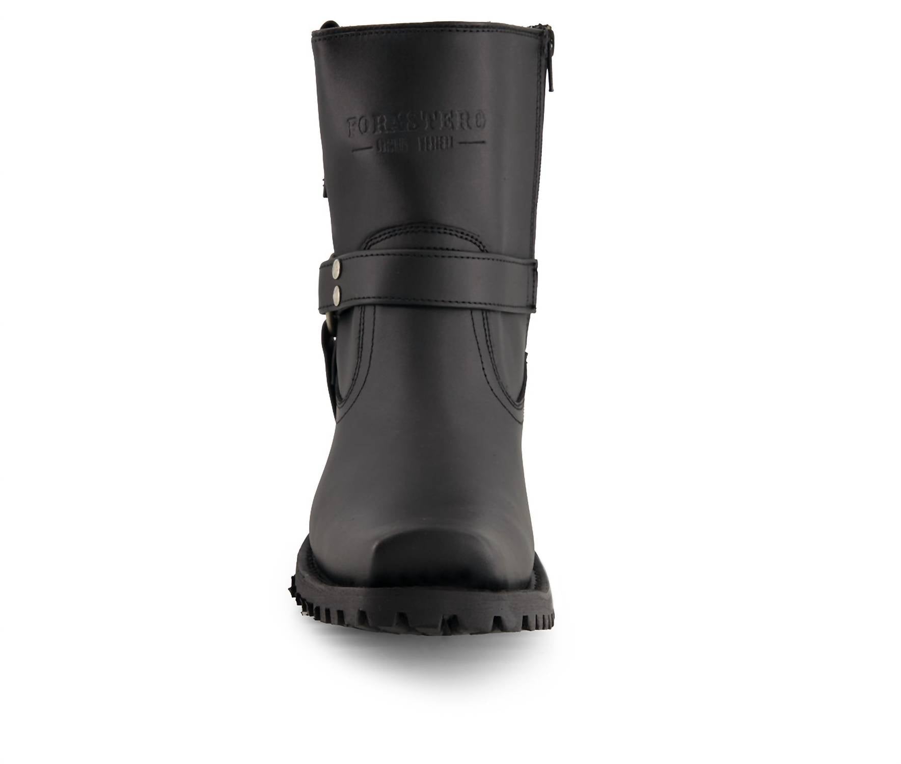 Forastero - Men's Leather Biker Boots With Zipper Closure