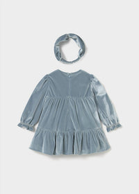Mayoral - Girl's Long Sleeve Velvet Dress With Headband