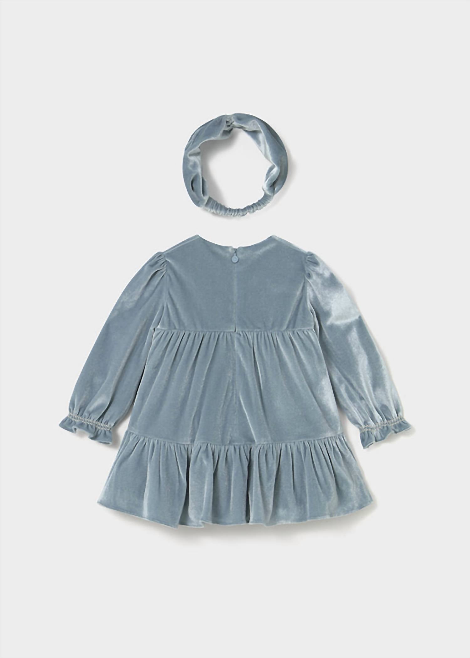 Mayoral - Girl's Long Sleeve Velvet Dress With Headband