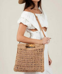 Lucca - Dewi Bamboo Handle Straw Bag