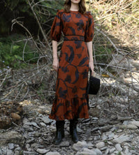 BEYOND by Vera Antonia Noir Bloom Dress in brown - women's dress