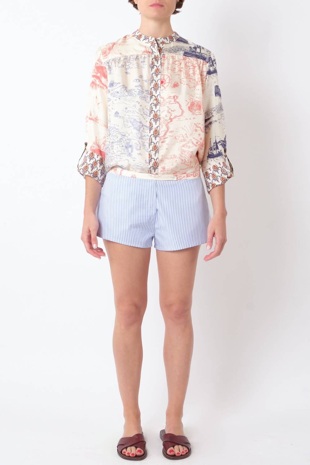 La Prestic Ouiston - Boop Pinstriped Cotton Shorts