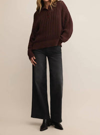Z Supply - Looking Glass Crochet Polo Sweater