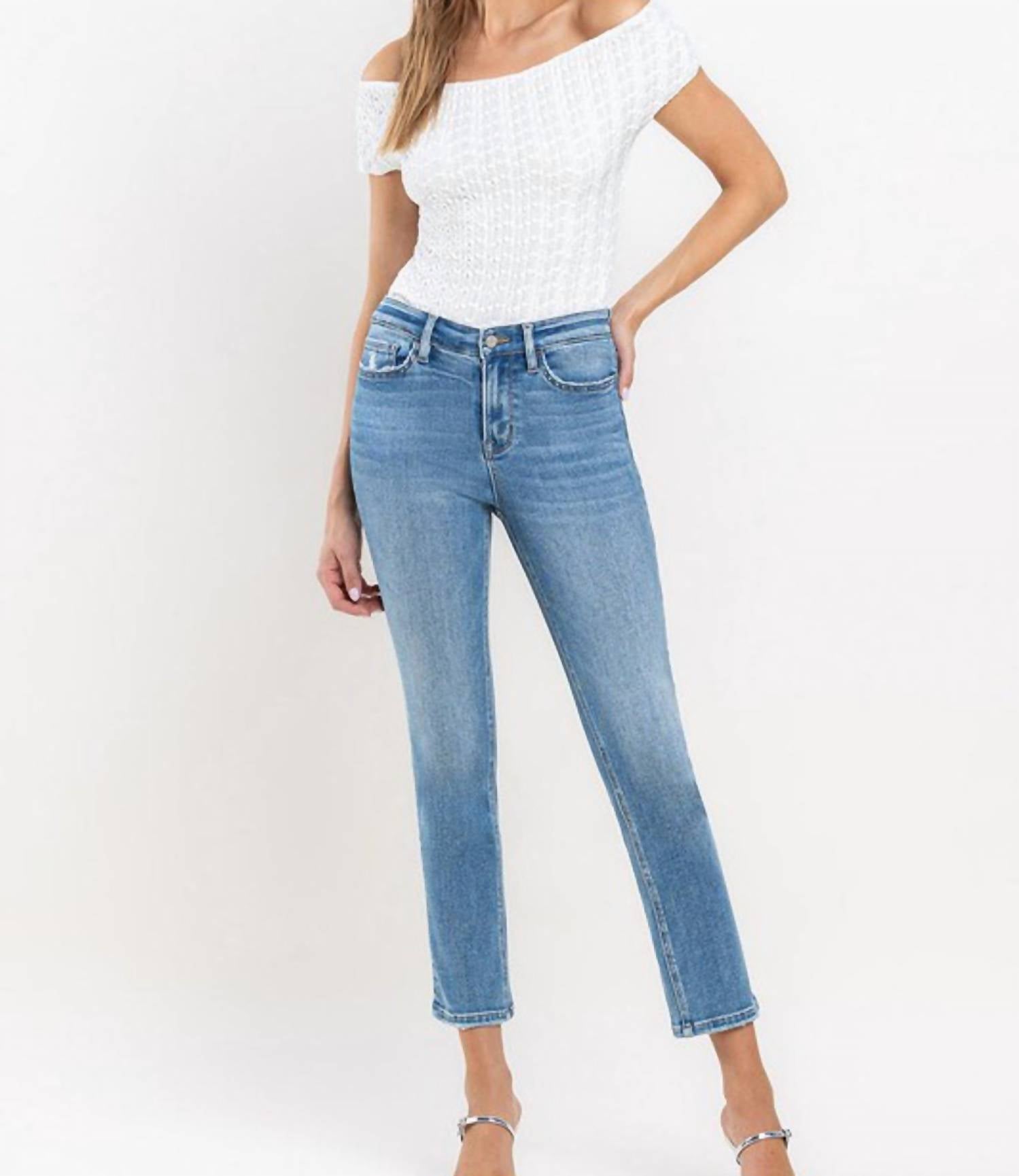 Vervet By Flying Monkey - Raven High Rise Slim Straight Jeans