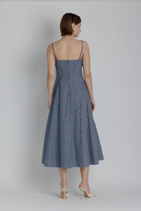 Aureum - Striped Panel Midi Dress
