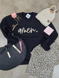 Willow Poppy Women's Amen Sweater in black - women's sweater
