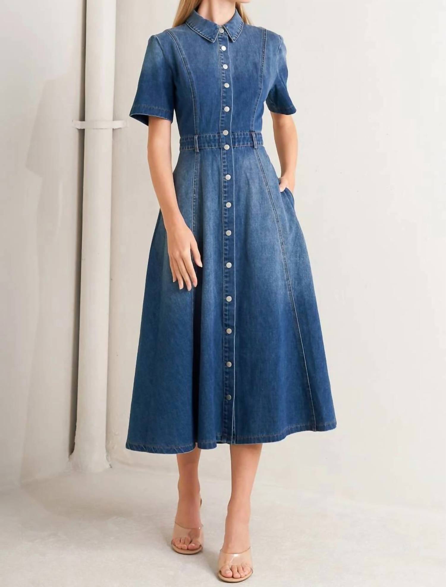 Flying Tomato - Underwood Denim Dress
