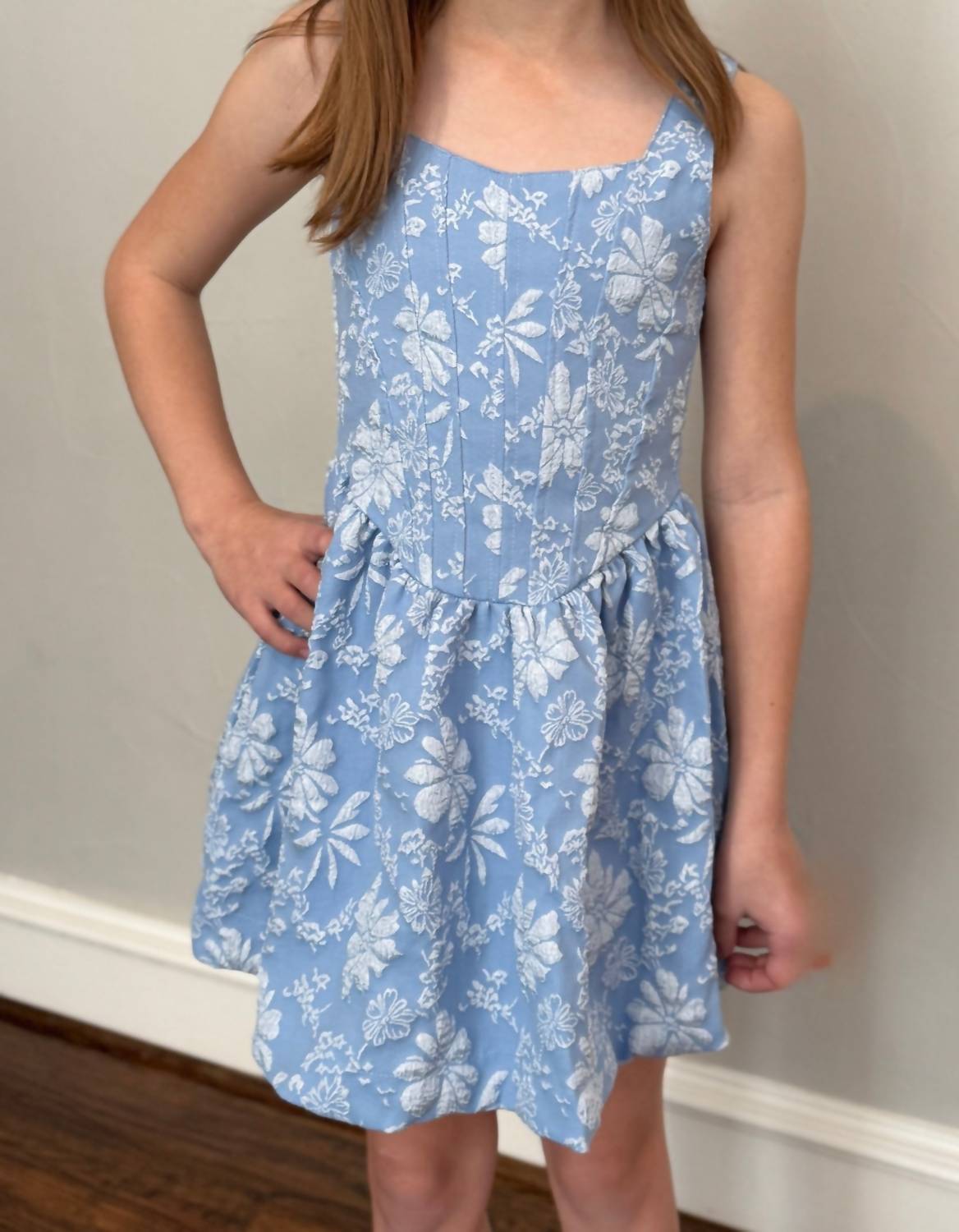 Flowers By Zoe - Girl's Floral Jacquard Dress
