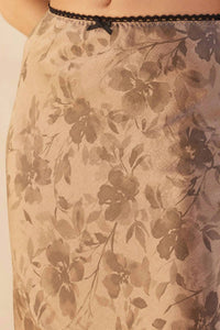 Promesa - Floral-Print Satin Maxi Skirt