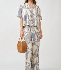 Maude Club Women's Kimpton Top in rope print - women's shirt - detail view
