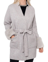 Ginny Knit Cardigan w-Faux Fur Trim