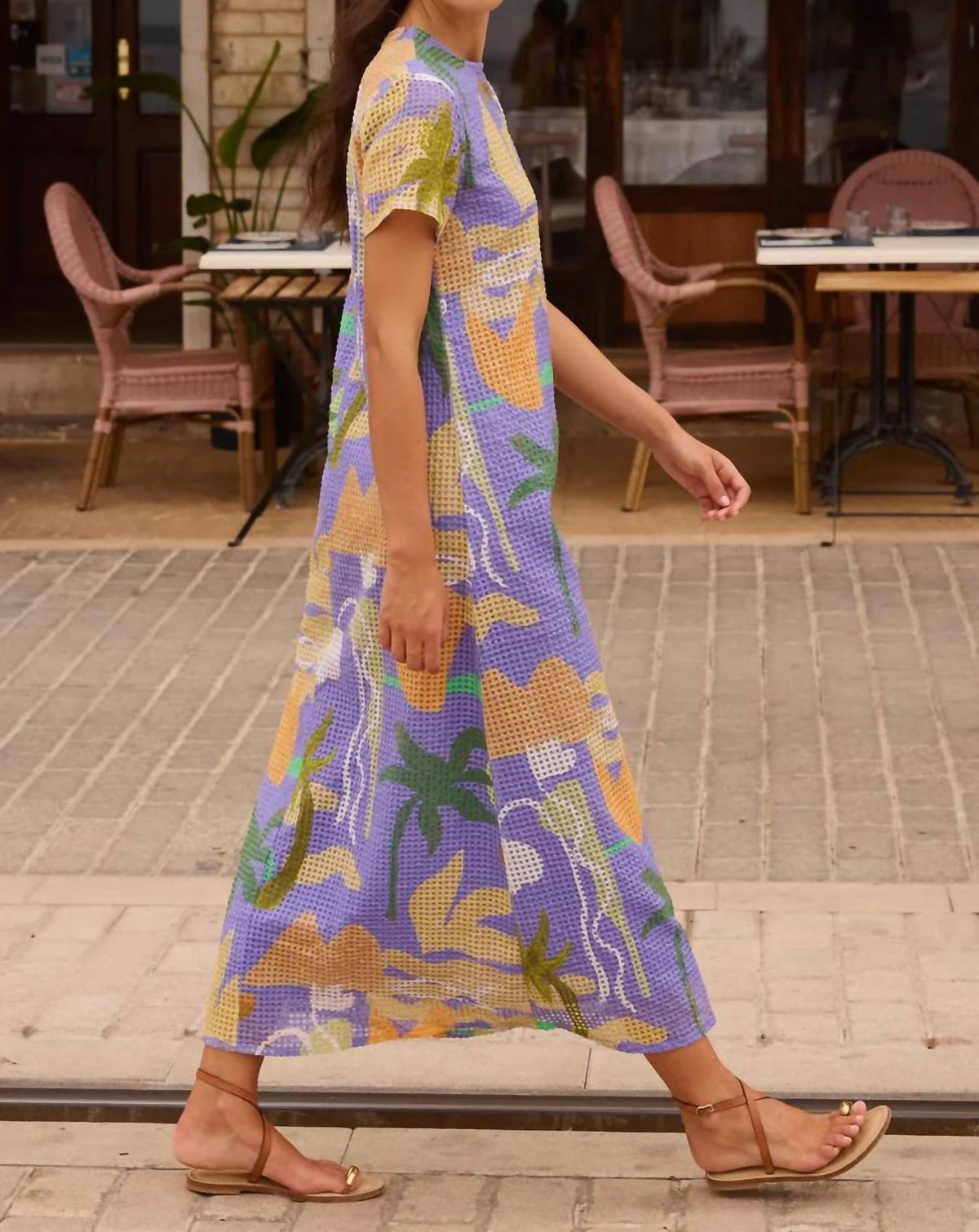 Oliphant - Short Sleeve Shift Maxi Dress