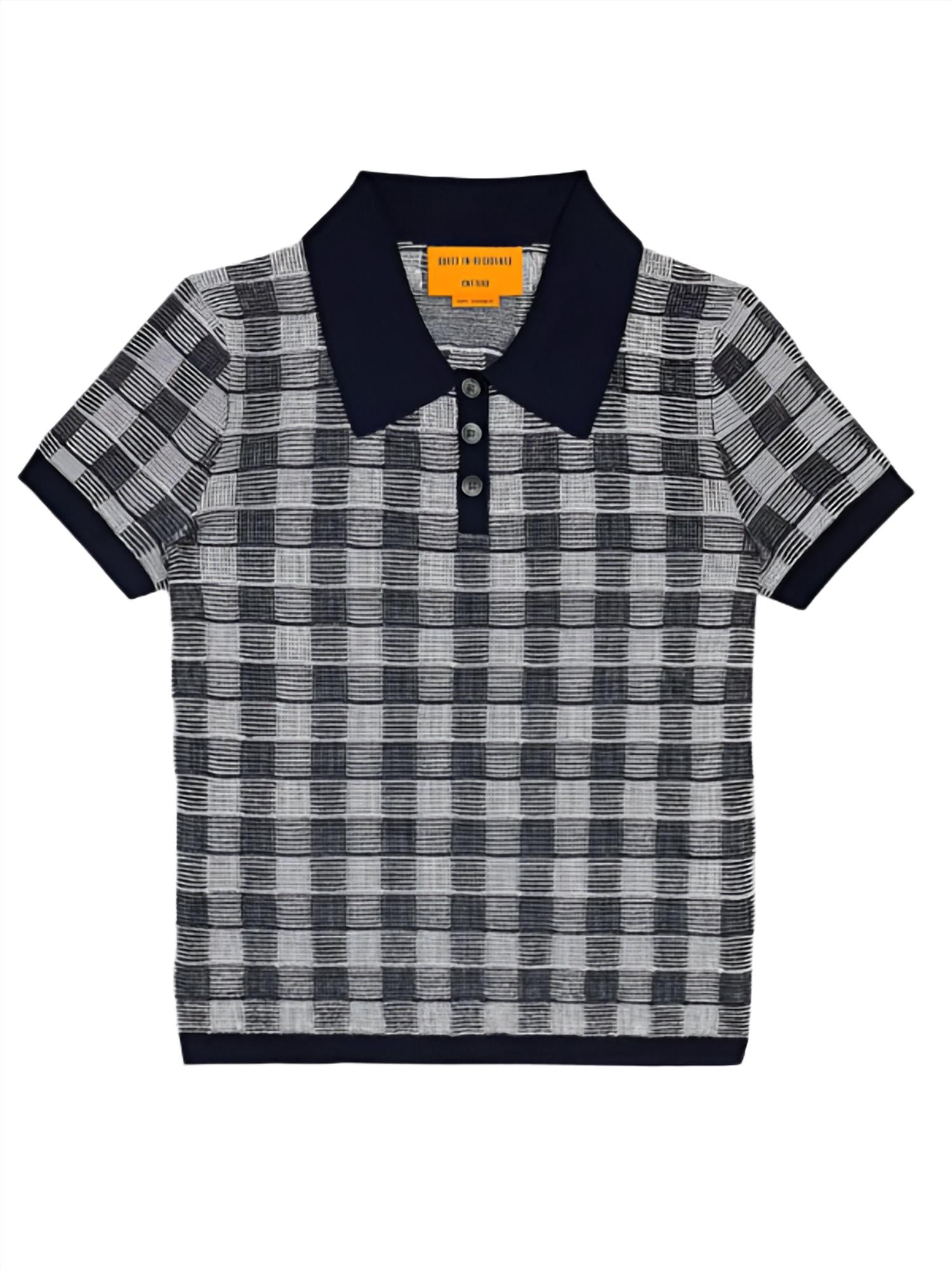 Guest In Residence - Gingham Shrunken Polo Top