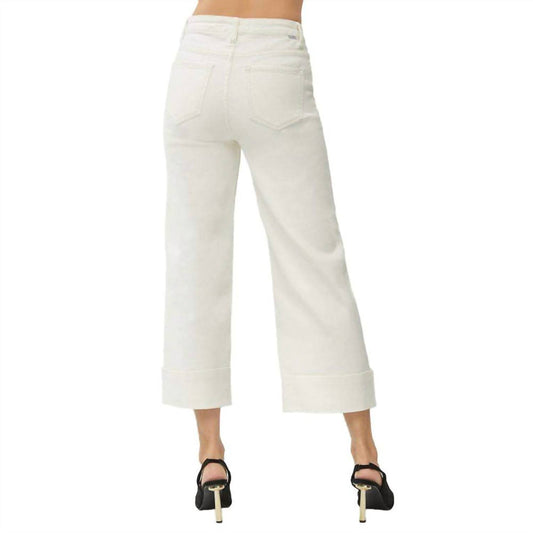 Risen - Wide Leg Cuffed Jeans - Plus