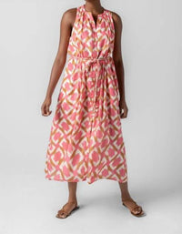 Lilla P - Split Neck Belted Maxi Dress