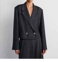 Acaria Studio Guru Crop Blazer in black - women's jacket - alternate view