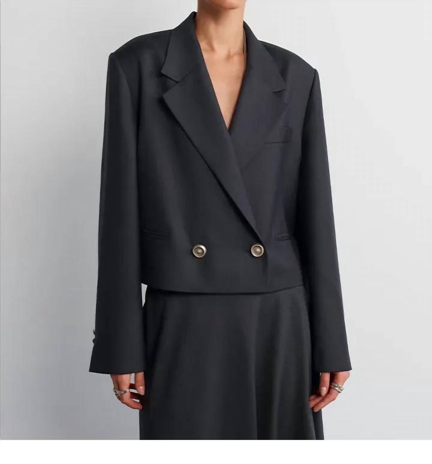 Acaria Studio Guru Crop Blazer in black - women's jacket - alternate view