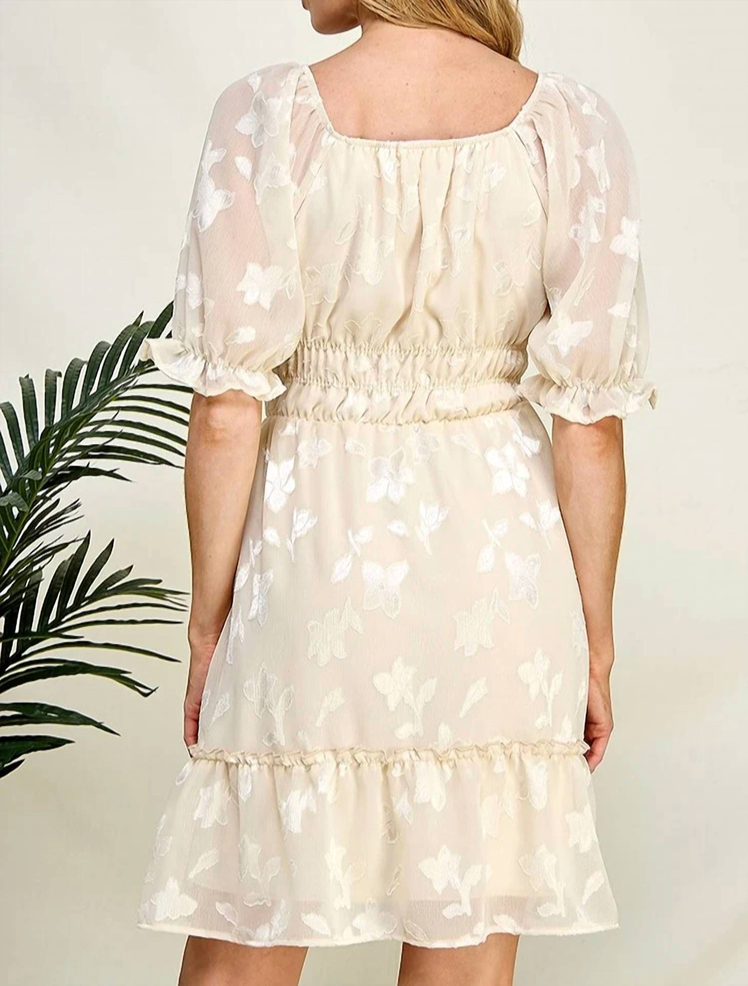 Chris & Carol - Carefree Smocked Waist Mini Dress