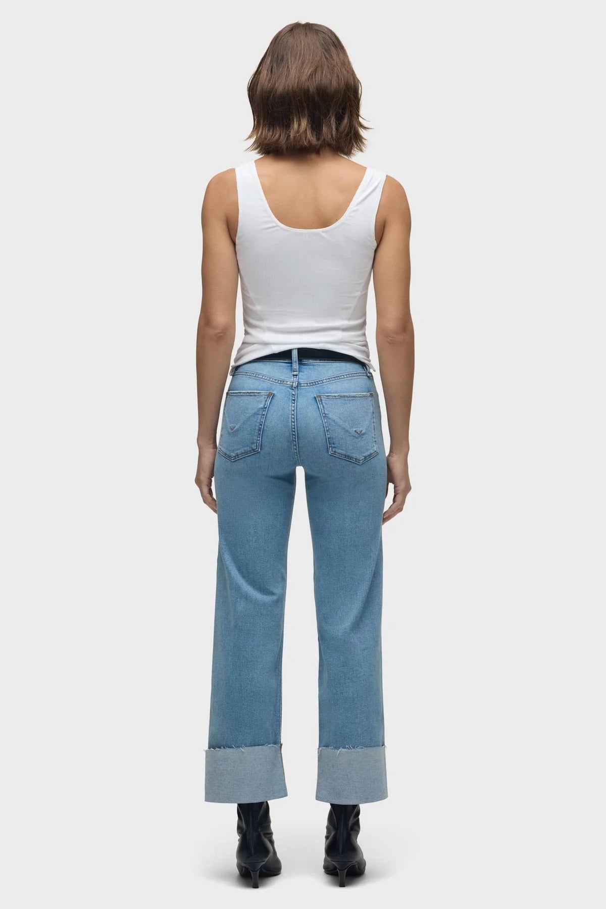 Hudson - Rosie High Rise Wide Leg Ankle Cuff Jeans