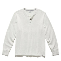Flags & Anthem Chatsworth Henley Tee in oatmeal heather - men's long sleeve top - alternate view