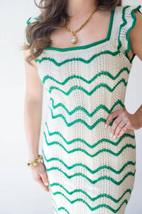 Skies Are Blue - Kelly Scalloped Knit Midi Dress