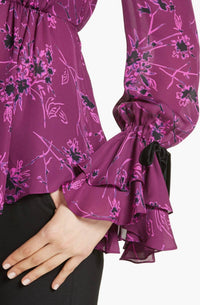 Cinq A Sept - Mabel Floral Print Silk Top